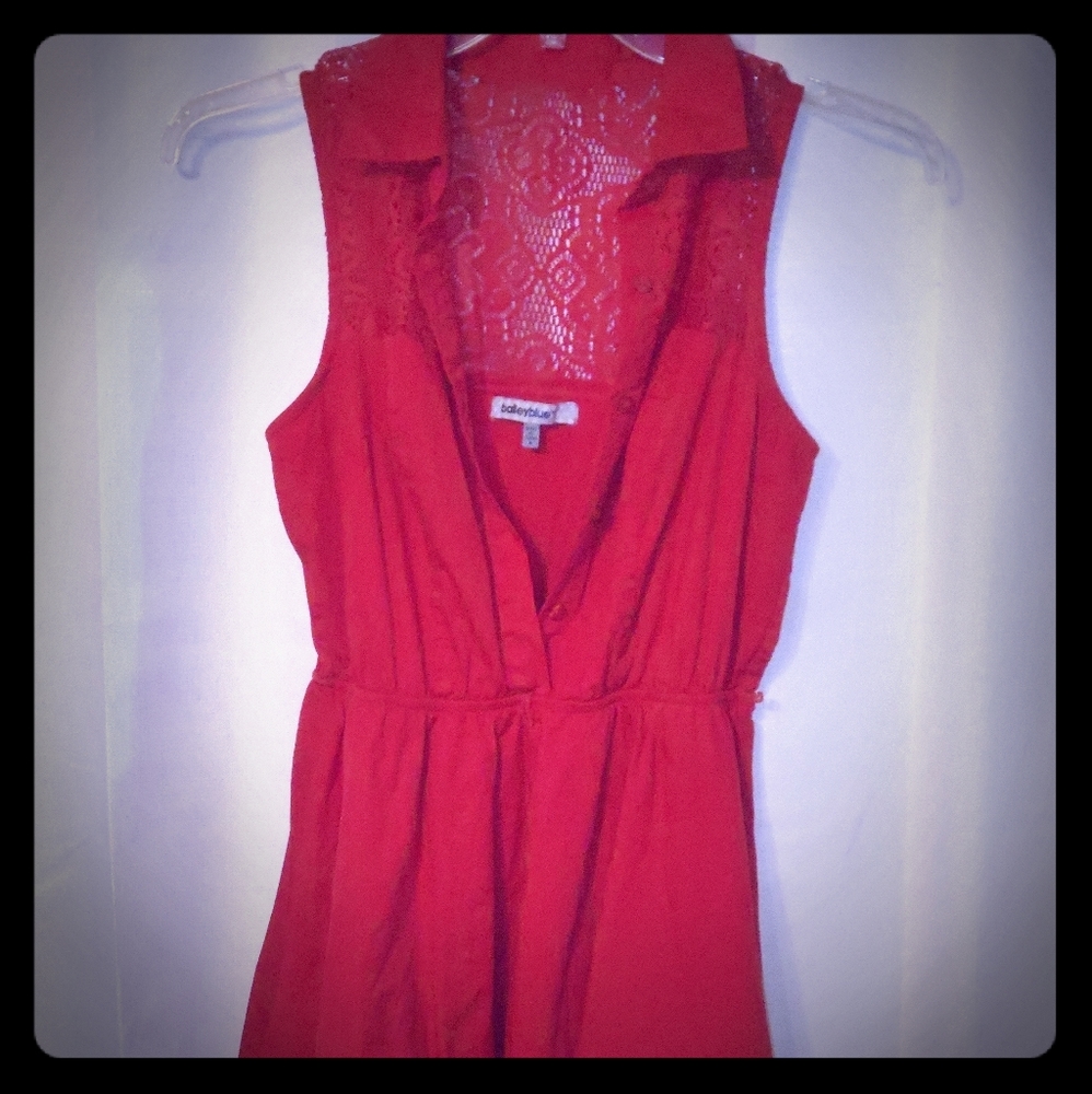 Sleeveless Dress Red Bailey Blue Size Medium